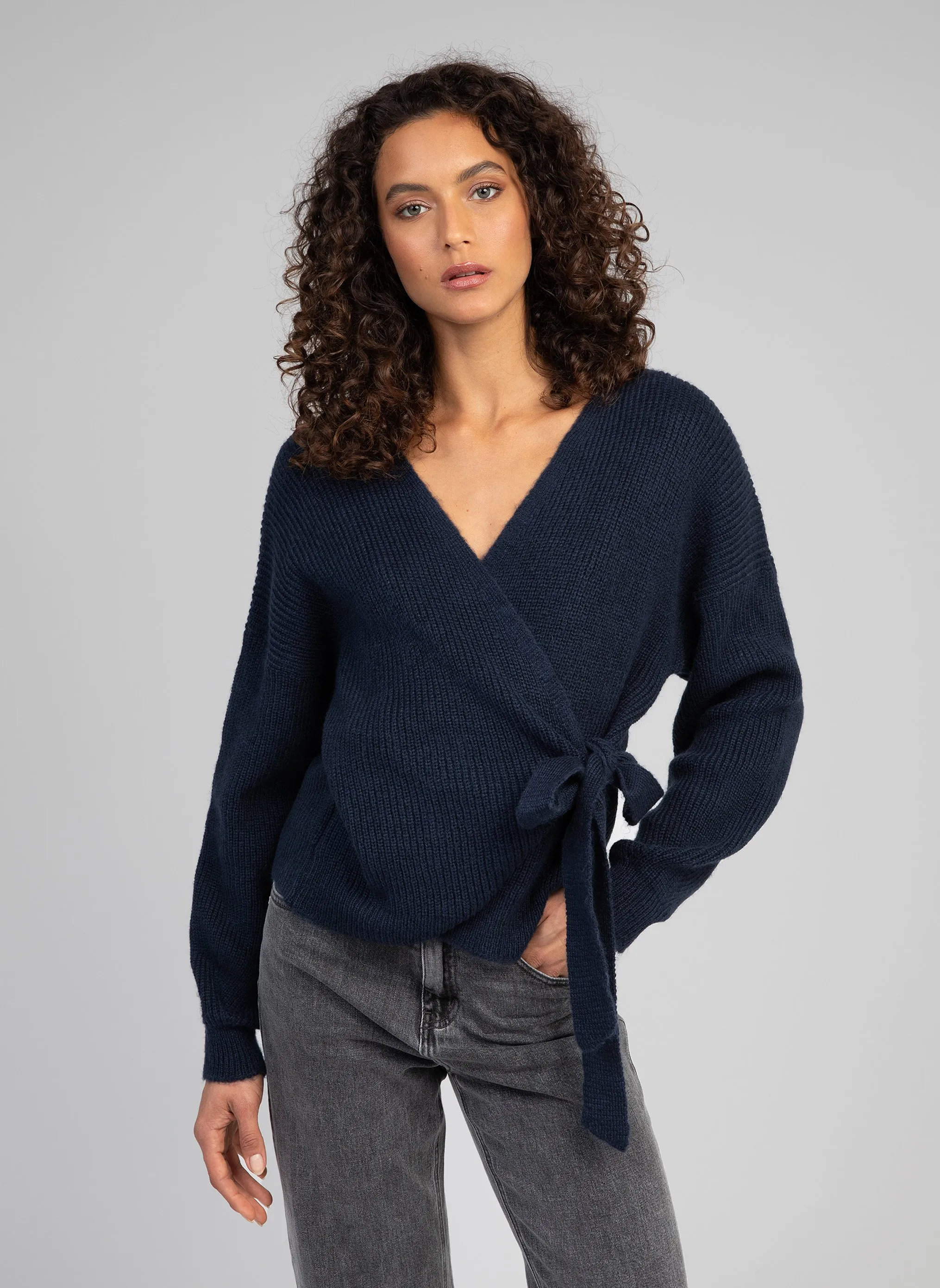  AN'GE   LENINONA - Cardigan scollo a V | Blu