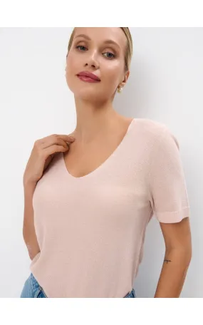Blusa con filo metallizzato