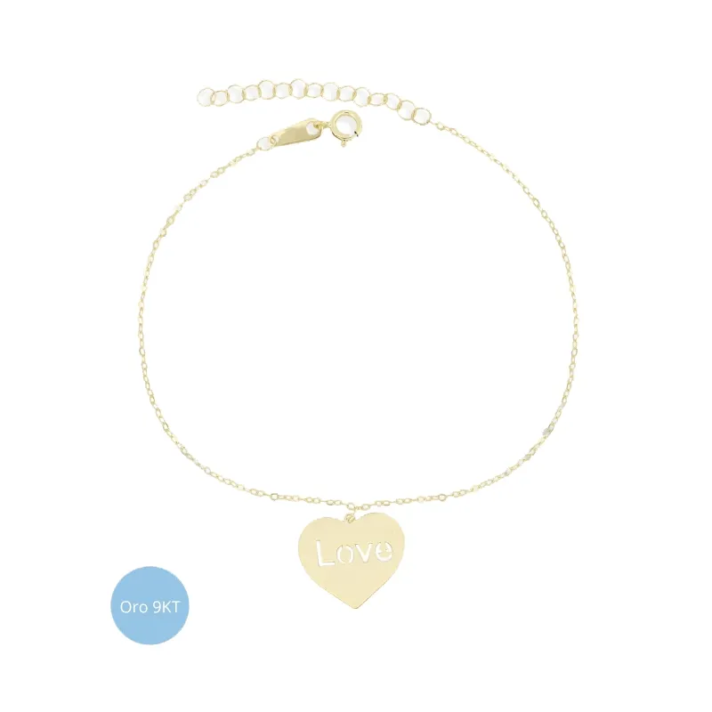 Bracciale Donna Cuori Oro Giallo 9kt