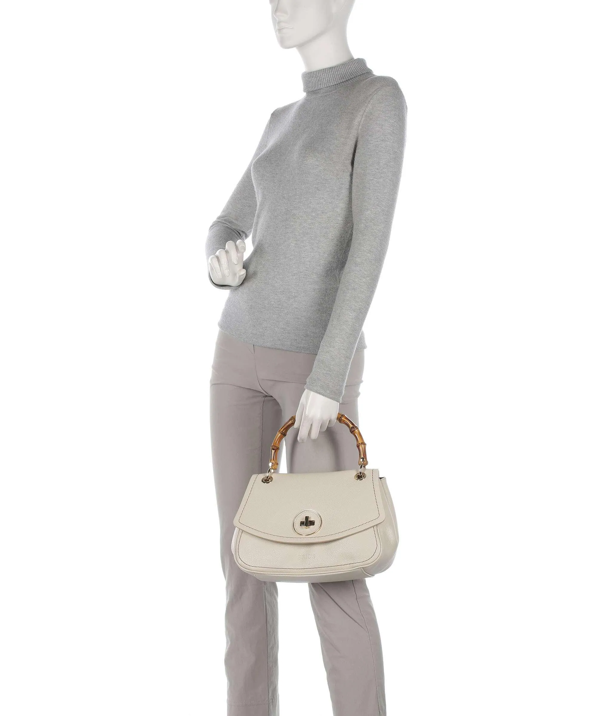  Brics Gondola Girasola Borsa a mano pelle granulata beige  