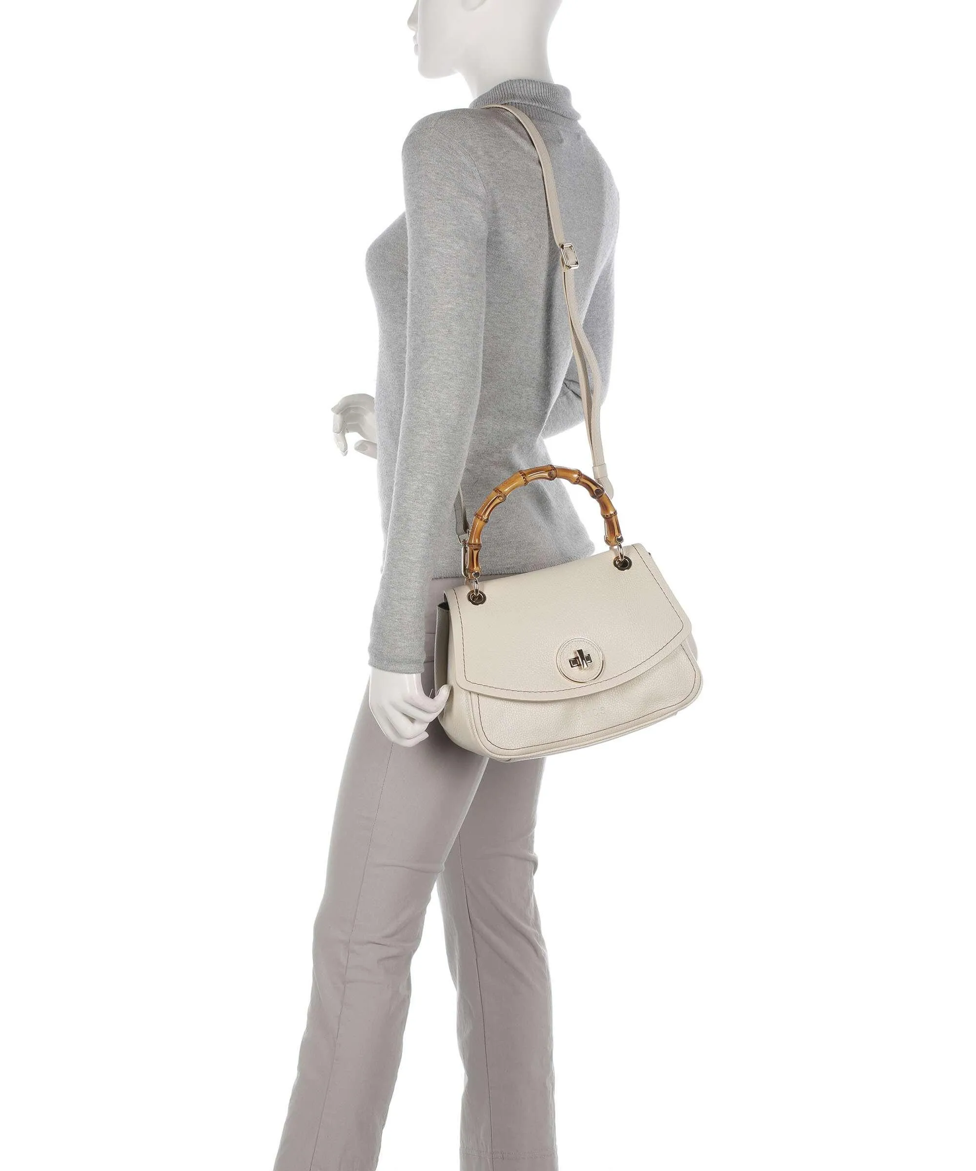  Brics Gondola Girasola Borsa a mano pelle granulata beige  