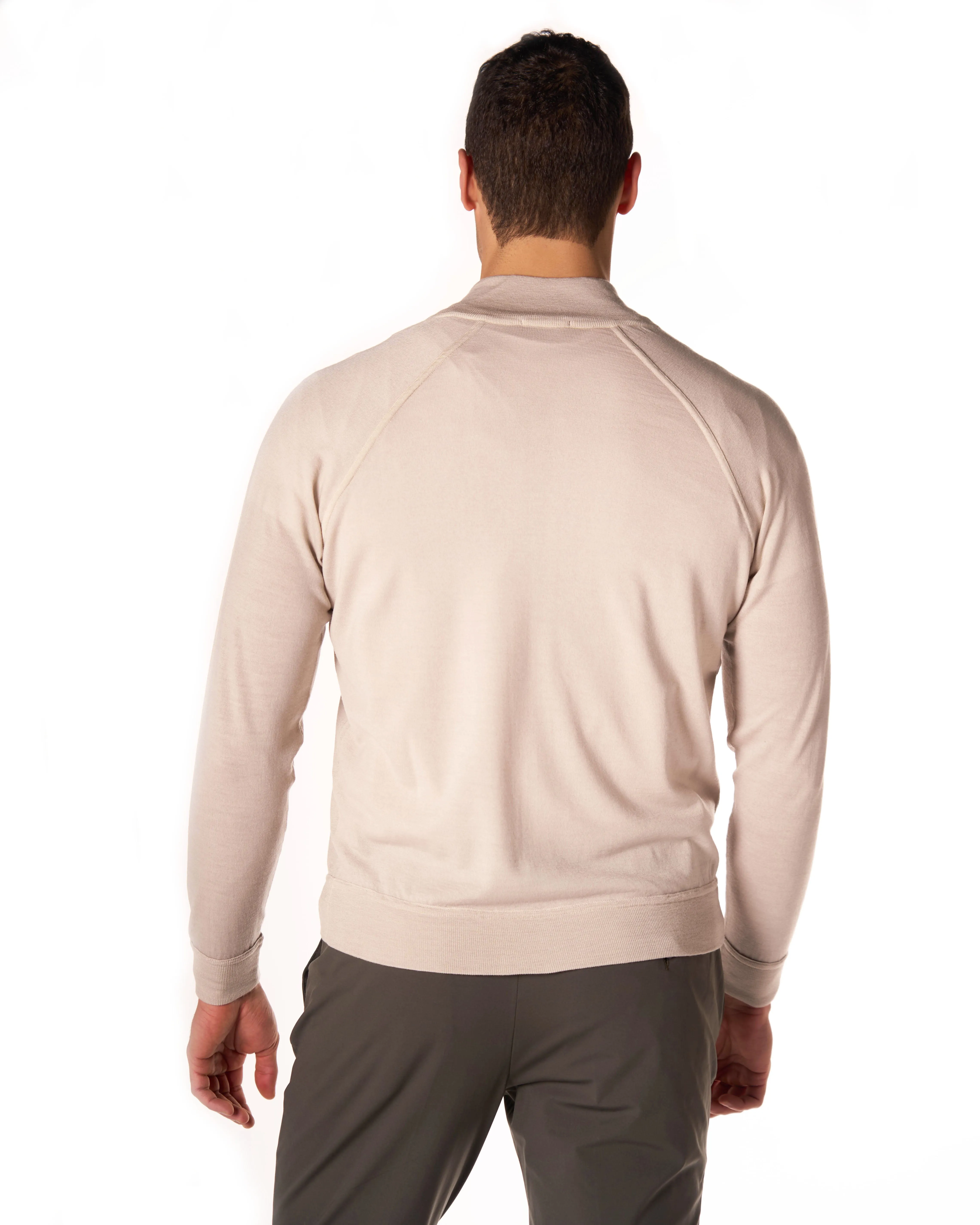 DRUMOHR Full zip merino color sabbia