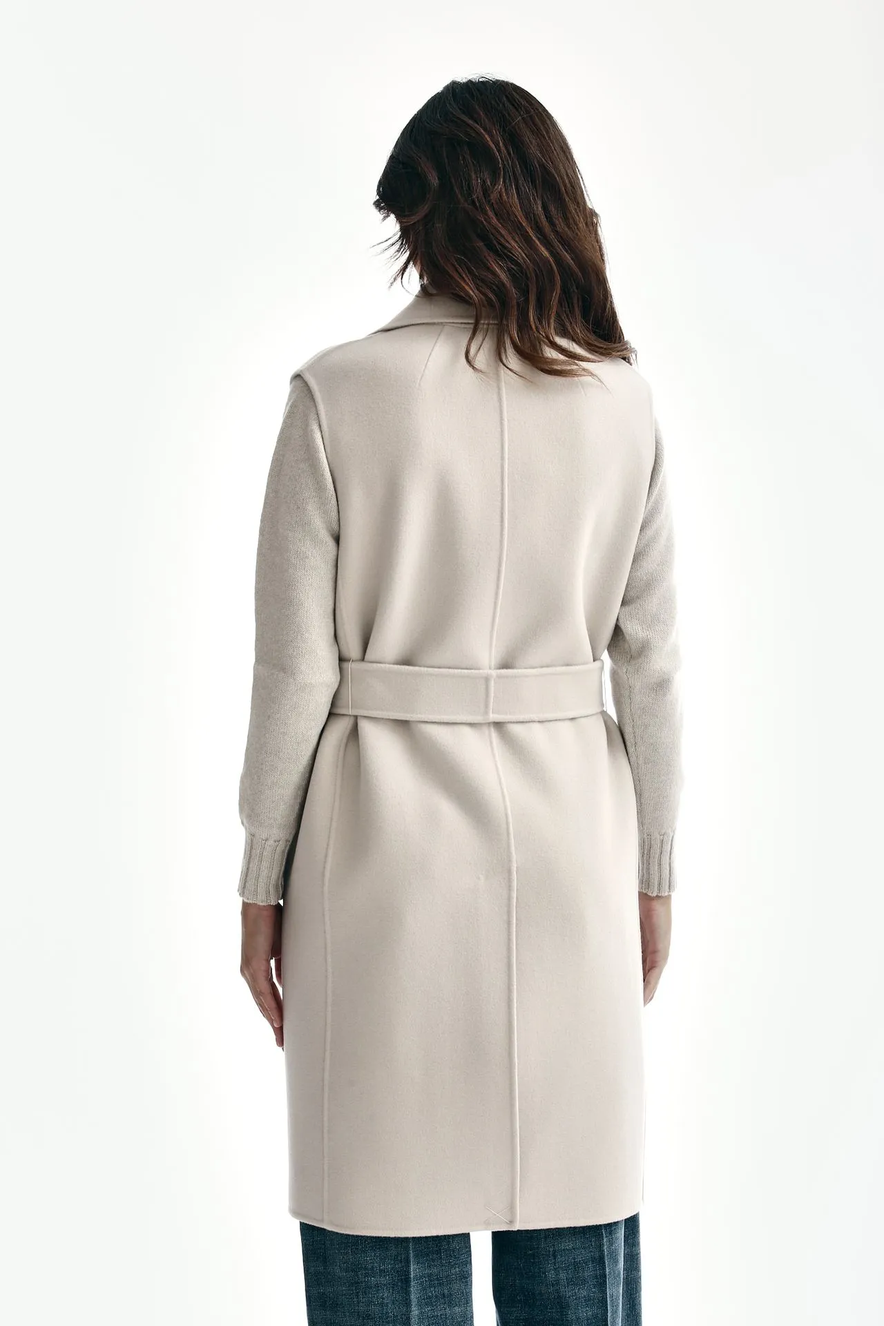 Gilet BEAU in panno di lana ecru 