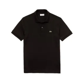 LACOSTE   POLO CLASSICA NERA IN PIQUE' DI COTONE