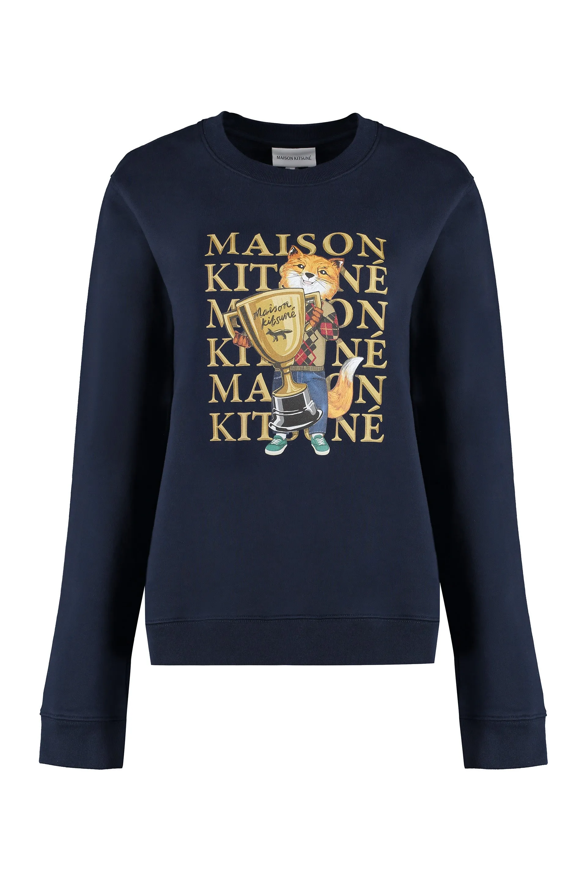 Maison Kitsuné Felpa in cotone con stampa