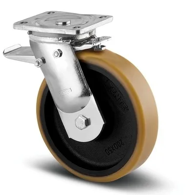 Ruota per carrelli orientabile con freno Tente in Poliuretano, Ø 200mm, 1000kg