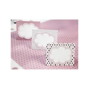 Segnaposto Nuvolette Pois Rosa Decorazioni Tavolo, SegnapostoCf da 10 pezzi