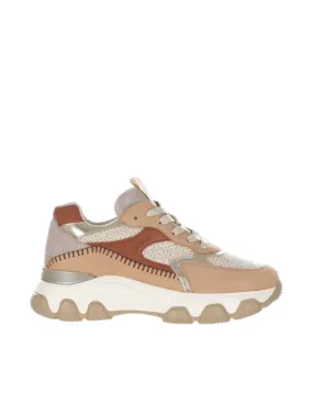 Sneaker hyperactive in nabuk e tessuto bouclé