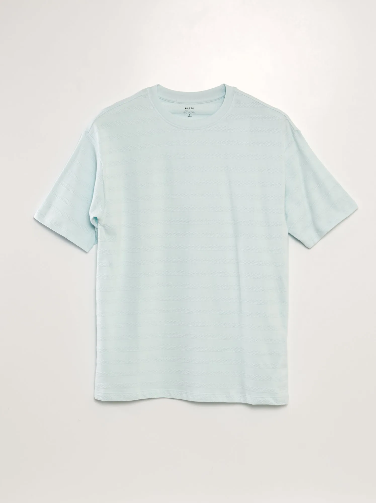 T-shirt in cotone testurizzato - BLU